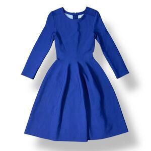 Issa London Knit Eddington Fit and‎ Flare Midi Dress Size S Navy Blue